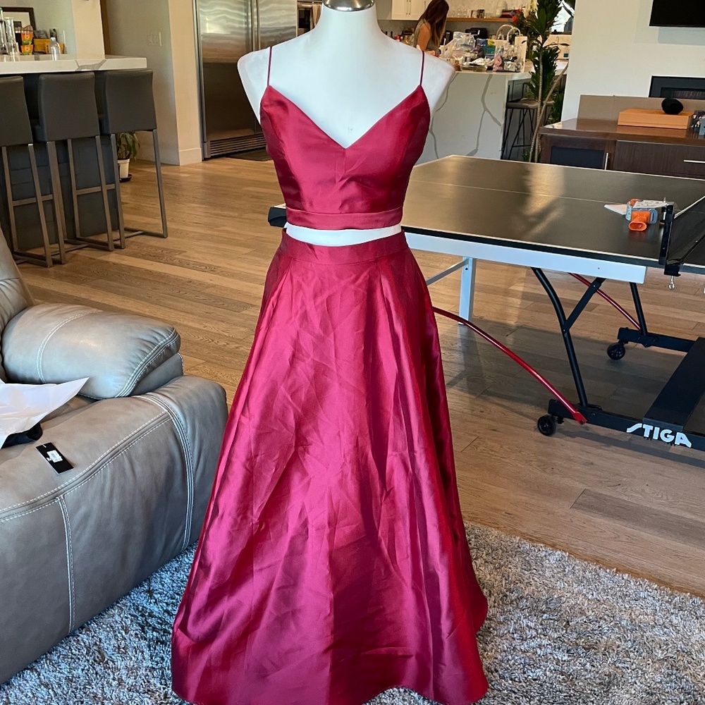 JVN Burgundy Prom dress
